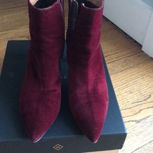 Burgundy velvet booties by Halogen